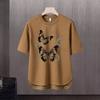 Nueva camiseta de manga corta para hombre, estilo coreano de verano, moderna, sencilla, de media manga, estilo Hong Kong, holgada, informal, de marca.