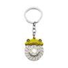 Llavero de espejo cruzado superventas regalo creativo disco de freno rueda pinza modificación de coche disco de freno llavero de metal
