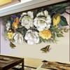 Papel de Parede Floral para Quarto de Luxo Leve Parede de Fundo para TV Mural Europeu Sofá Papel de Parede Grande Completo