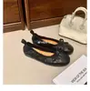 Grape Mom StudioLee Piel de Cordero Súper Suave ~ Bailarinas de Punta Redonda con Lazo Elástico Fruncido de Tacón Bajo para Mujer
