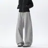 Pantalones casuales retro holgados de color gris O-sport con buena caída, pantalones deportivos de pierna ancha curvada estilo americano para hombre en tallas grandes