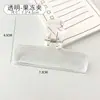 Clips transparentes de colores con cola larga, clips de almacenamiento acrílicos para papelería, carpetas de archivos, clips de PP para estudiantes, clips personalizados para manualidades