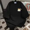 Camiseta de manga curta com estampa fofa de Shiba Inu estilo coreano, feita de seda de leite, estilo casal, caimento solto de verão, top versátil para homens e mulheres