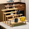 Vaso de Flores para Varanda Madeira Maciça Multicamadas Interno Suporte Simples para Flores Trapezoidal Multi-Exibição Prateleira de Armazenamento Hidropônico Personalização para Exportação