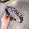 Outono e inverno estilo elegante luxo leopardo impressão carta esponja faixa de cabelo tecido avançado alta pressão craniana superior faixa de cabelo acessórios para cabelo