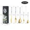 Venta al por mayor de fabricantes Juego de cubertería occidental de acero inoxidable Práctico cuchillo para bistec, tenedor, juego de cucharas de postre Caja de regalo de 5 piezas Vajilla