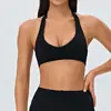 Sujetador deportivo cruzado para mujer con cuello halter y almohadillas extraíbles en el pecho, ropa de fitness, ropa interior ajustada para correr, yoga, Pilates