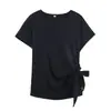 Roupas femininas macias populares transfronteiriças, vestido midi macio europeu e americano, top AliExpress com decoração de laço, conjunto de saia INS, poliéster