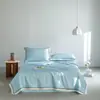 Nuevo 2025 Tencel Lanjing de los años 60 Proteína de Capullo de Gusano de Seda Verano Fresco Colcha de Cuatro Piezas Verano Fresco Seda Deslizante Colcha de Aire Acondicionado