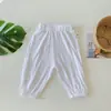 Calça Casual de Bebê Verão Calças de Modal para Meninos e Meninas Finas 0-2 Anos Calça PP Grande para Bebê Calças de Ar Condicionado de Verão
