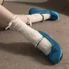 Aumento de Altura Interior de 4 cm, Zapatos Mary Jane Estilo Francés para Mujer, Zapatos de Ballet Azules con Pedrería Primavera y Verano 2026