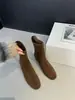 Botas Western Curtas Vintage Chuyuji para Mulheres, Botas com Salto Bloco, Botas Cowboy de Camurça, Novo Estilo Outono/Inverno 2026, Botas de Cano Médio que Aumentam a Altura