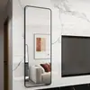 Espelho de Corpo Inteiro para Uso Doméstico, Montado na Parede, Adequado para Quarto de Meninas, Espelho de Chão Autoportante para Vestir, Espelho de Maquiagem, Pendurado na Parede