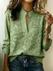 2026 Moda Femenina Europea y Americana Transfronteriza Verano-Otoño Nueva Color Sólido Cuello en V Manga Larga Elegante Versátil para Viajar Ajustada Blusa para Mujer