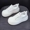Zapatos de pan con cabeza grande, lindos y peculiares para mujer, colección otoño 2026, zapatos de mujer con suelas gruesas, que aumentan la altura, con cordones, zapatillas blancas, zapatos deportivos casuales y a la moda