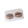 Caja de embalaje para tarta de queso de doble capa, caja para llevar postres, juego de 2, caja desechable, caja para pastel de mousse y pasteles