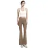 Pantalones de yoga acampanados de doble bolsillo para mujer, adecuados para usar al aire libre en primavera y otoño, nuevo modelo 2026, de cintura alta, que realzan los glúteos, pantalones de yoga acampanados para deportes y fitness