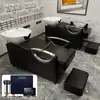 Sillón de peluquería para peinar el cabello Cama para lavar el cabello Cama para el cuidado del cabello Peluquería para hombres Cama para lavar el cabello Estilo de celebridad de internet Sillón semi-reclinable Lavabo profundo Cama para shampoo