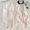 Comercio Exterior Venta al por Mayor Pijamas para Mujer Verano Algodón Nube Popular Cuello Redondo Versión Coreana Dibujos Animados Dulce y Linda Niña Ropa de Casa Moderna