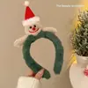Diadema de Felpa Navideña para Mujer, Linda Diadema Estilo Papá Noel para Tomar Fotos y Ambiente de Performance, Diadema Estilo Dibujos Animados