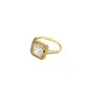 Anillo Cuadrado Geométrico de Plata Esterlina con Circonita, Diseño de Nicho, Estilo Europeo y Americano Versátil, Anillo Elegante para Hombres y Mujeres, Sensación de Nicho de Alta Gama