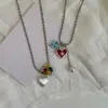 Chica Dulce y Fresca~Collar Coreano con Cuentas de Corazón 2026 Nuevo Diseño de Marca Pequeña Cadena para Clavícula Accesorio de Collar Versátil para Mujeres