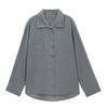 Love and Nancy Treze Linhas Minimalista Outono Retrô Estilo Hong Kong Solta para o Trabalho Casual Versátil Camisa Oversized para Mulheres 02803