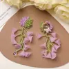 Aretes de Cuentas de Arroz de Color Fresco Contrastante con Borla de Lirio del Valle Estilo Festivo DIY Aretes Accesorios para el Cabello de Mujer