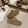Zapatos Birkenstock Franceses de Suela Gruesa para Aumentar la Altura Interior para Mujer Ropa Exterior Nuevo Estilo Otoño 2026 Personas Bajas Zapatos Birkenstock Zuecos Medios de Punta Cerrada