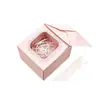 Nova caixa de presente rosa claro com janela de renda tipo envelope, feita sob medida para sobremesas de feriado, caixa de embalagem romântica feita sob encomenda, direto da fábrica