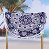 Toalla de Playa Redonda Personalizada Microfibra Moda Bohemia Borla Patrón Geométrico Impreso Toalla de Baño Toalla