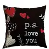 Funda de Almohada Temu para el Día de San Valentín Transfronteriza Nueva Funda de Almohada Decorativa para Fiesta Festiva Cojín Cojín para Sala de Estar Sofá