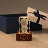 Empresa de Personalização de Pequenos Troféus de Cristal Logotipo da Reunião Anual Personalização de Imagem Luz Noturna LED Criativa Luminosa Lembrança de Aniversário