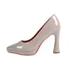 Tacones de Plataforma Impermeables para Mujer, Suelas Rojas Sexys, Elegantes y Cómodos, Zapatos Versátiles de Punta Fina para Mujeres Profesionales, Impresionantes Zapatos para Viajar al Trabajo para Mujer