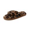 Nuevas Pantuflas Leopard Cross Mao para Mujer Hogar Interior Comercio Exterior Punta Abierta Moda Pantuflas de Algodón Felpa para Mujer