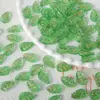 Hojas con Pintura Dorada en Forma de 11x17 Cuentas de Vidrio Checo Materiales Hechos a Mano DIY Estilo Antiguo Hanfu Cristales Sueltos Accesorios