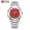 Reloj de Pulsera Ofns con Esfera de Números Árabes para Hombre, Resistente al Agua, de Negocios, Simple, Doble Esfera, Exclusivo para Oriente Medio, Reloj de Cuarzo