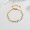 Pulsera de Doble Capa con Cadena de Perlas de Nuevo Diseño de Nicho Transfronteriza Acero Inoxidable Lujo Ligero Exquisita Versátil Joyería de Mano al por Mayor