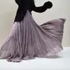 Falda Plisada Texturizada para Mujer Nueva Colección Primavera Verano 2026 Falda Larga con Dobladillo Ancho Falda Simple de Textura de Algodón y Lino