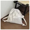 2026 Nueva Mochila con Cordón de Gran Capacidad estilo Coreano Ins con Lunares Transparente Bolsa Ita Mochila Versátil Linda para Mujer