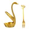 Tenedor de Acero Inoxidable Postre Venta al por Mayor Valor Yan Creativo Tenedor para Fruta Tenedor Hoja Lujo Tenedor Alto Traje Pastel de Luna Base Cisne