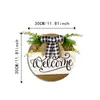 Letrero de Bienvenida de Jardín Transfronterizo Colgante de Puerta Redondo de Madera Decoraciones Navideñas Colgante de Tablero de Madera Navideño Letrero de Madera para el Hogar
