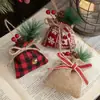 Saco da Sorte de Natal Transfronteiriço Pingente Bolsa de Linho Bolsa de Presente Pequena Bolsa de Presente Acessórios para Árvore de Natal Decoração Atacado