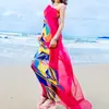 Saia de Praia Lenço de Seda para Mulheres 2025 Novo Estilo Roupa de Viagem Sanya Xale com Proteção Solar Yunnan Qinghai Decoração de Beira-Mar