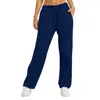 Calça de moletom feminina transfronteiriça, calça larga solta, calça casual larga com forro de fleece para outono e inverno, com cordão, calça longa versátil da moda, tamanho europeu