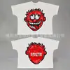Moda Estilo Americano Venda Direta Transfronteiriça Verão Novo Lavada Gola Redonda Estampada Camisa Americana Japonesa Solta Casual Top