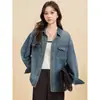 Camisa de mezclilla azul retro americana para hombres y mujeres, primavera, otoño, invierno 2026 nueva chaqueta vintage de manga larga