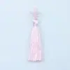 Borla de Tres Hojas de Poliéster 8cm Colgante de Accesorio DIY Estilo Antiguo Ropa Bolsita Tejida Borla Pequeña