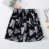 Shorts de Praia Finos de Verão para Crianças Largos Casuais de Cinco Pontos Calças Médias Respiráveis de Algodão e Seda Pijama para Casa