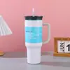 Copo Térmico Transfronteiriço Novo de Grande Capacidade em Aço Inoxidável 304 a Vácuo 40oz Copo com Canudo Copo com Alça e Canudo para Carro